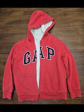 GAP Kids Red Sherpa-Lined Hoodie